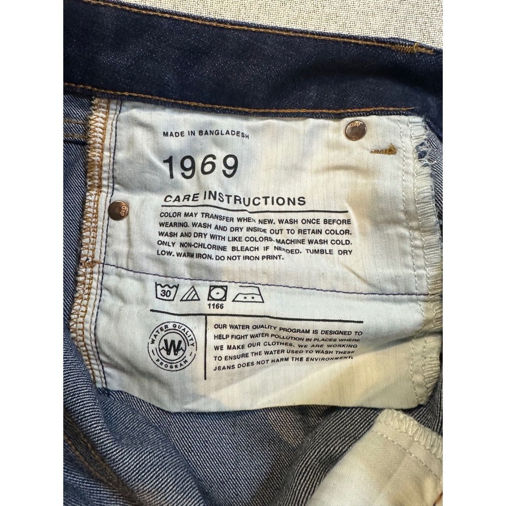 Gap 1969 Real Straight Jeans Womens 29r Dark Wash Denim Stretch S/364618-00 - Picture 8 of 8